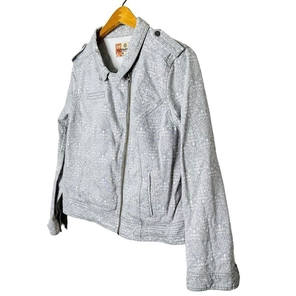 Ruff Hewn Womens Long Sleeve Gray White Full Zip Jacket Size‎ M - Picture 2 of 9